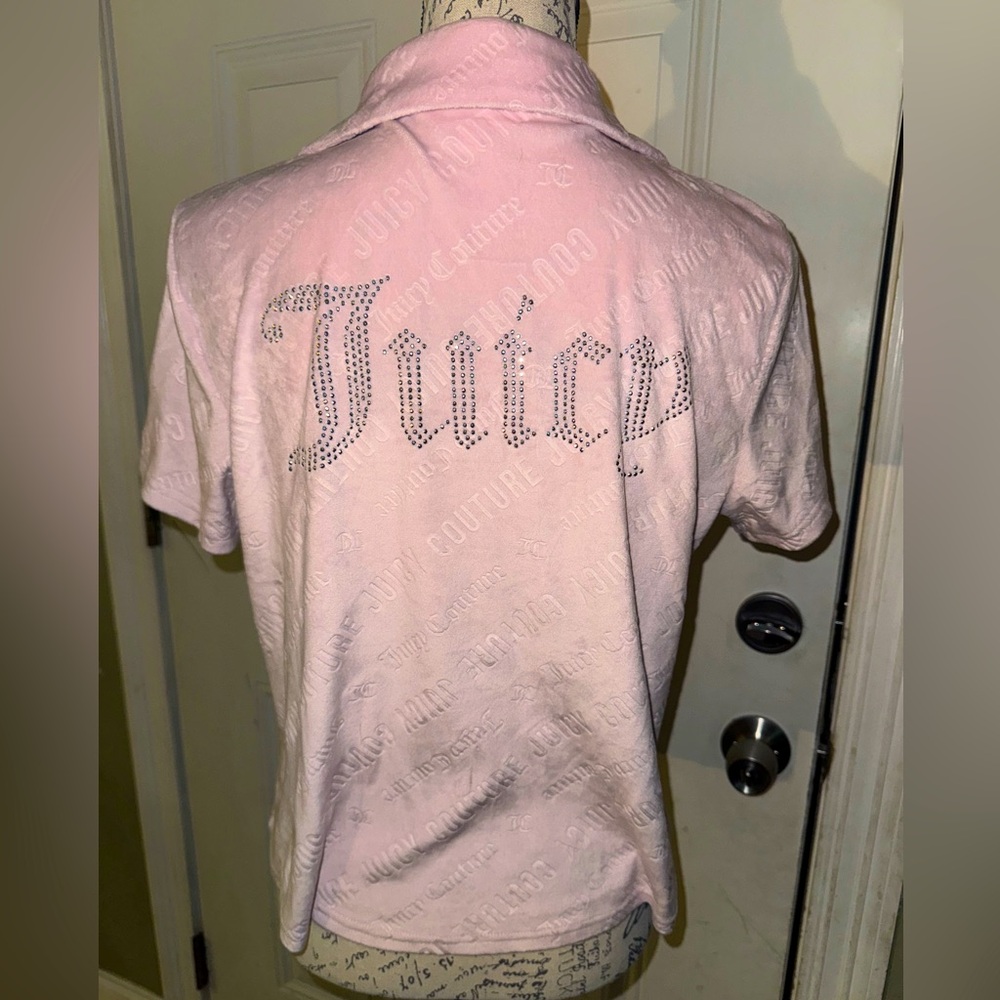 Juicy Couture Vintage PJ/Button Down Velvet Velour Shirt Size Medium EUC